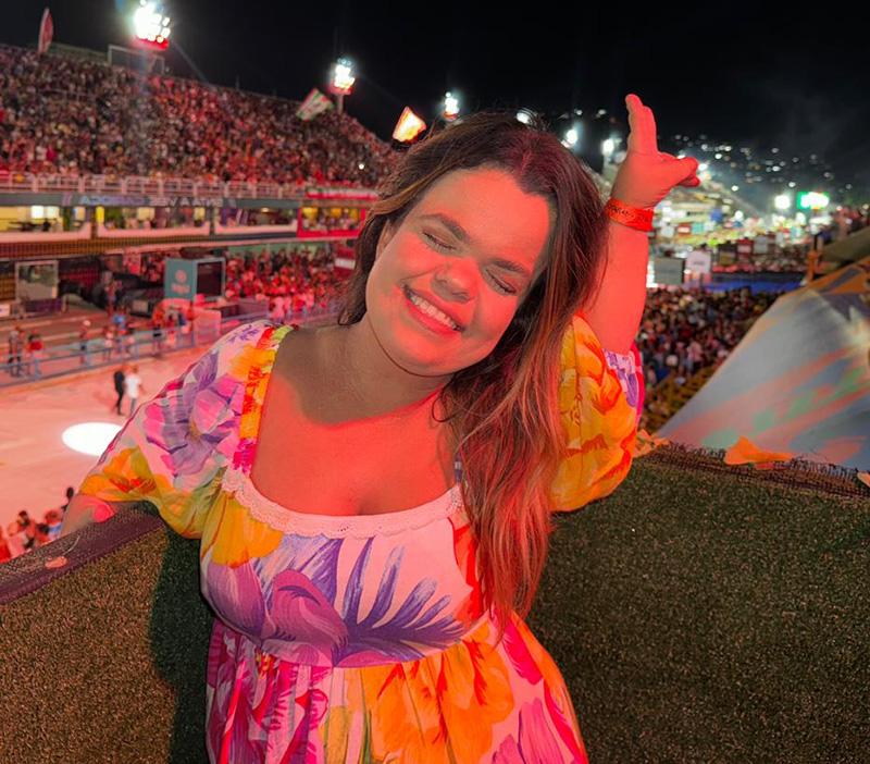 Rebeca Costa at the Sapucai stadium for Carnival